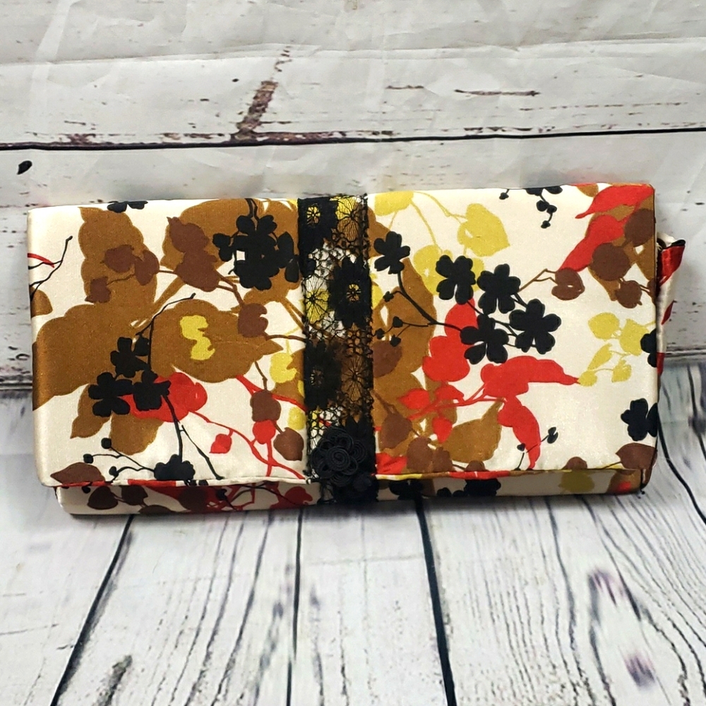 Handmade floral clutch